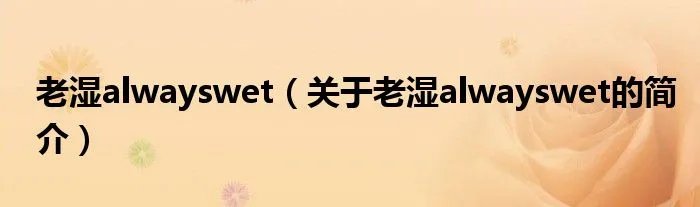 老湿alwayswet（关于老湿alwayswet的简介）