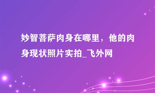 妙智菩萨肉身在哪里，他的肉身现状照片实拍_飞外网