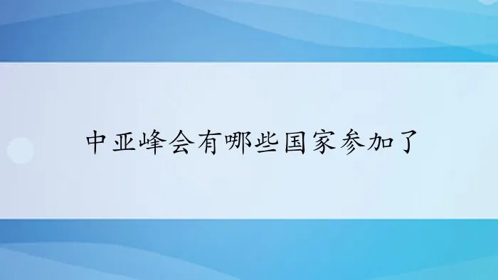 中亚峰会有哪些国家参加了