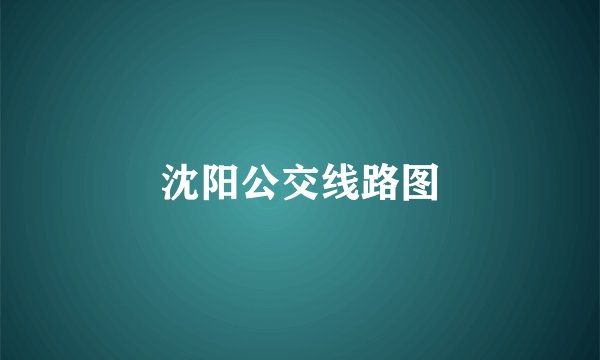 沈阳公交线路图