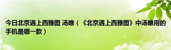 今日北京遇上西雅图 汤唯（《北京遇上西雅图》中汤唯用的手机是哪一款）