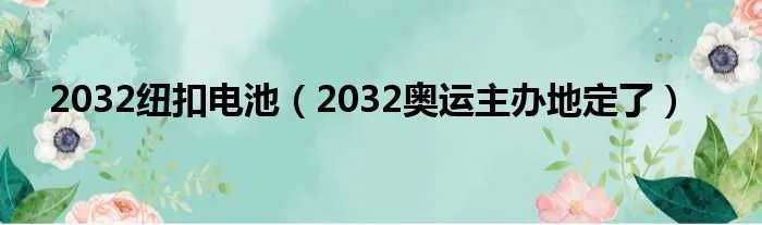 2032纽扣电池（2032奥运主办地定了）