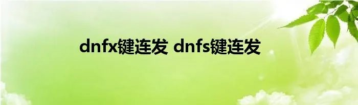 dnfx键连发 dnfs键连发