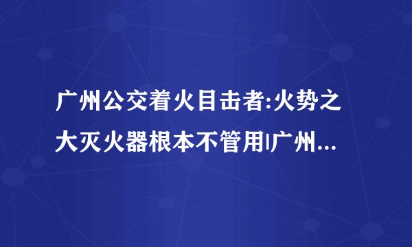 广州公交着火目击者:火势之大灭火器根本不管用|广州公交着火案|焚烧公交|公交纵火案_飞外新闻