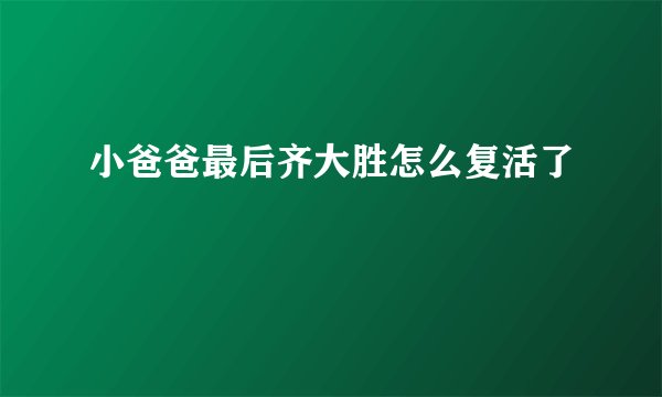 小爸爸最后齐大胜怎么复活了