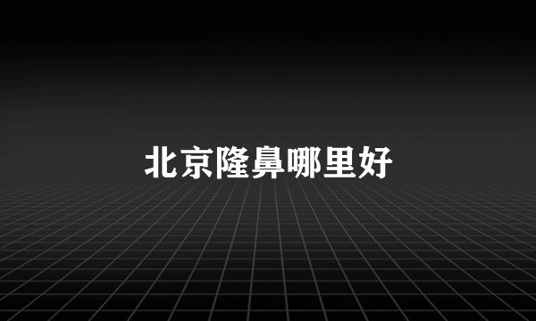 北京隆鼻哪里好