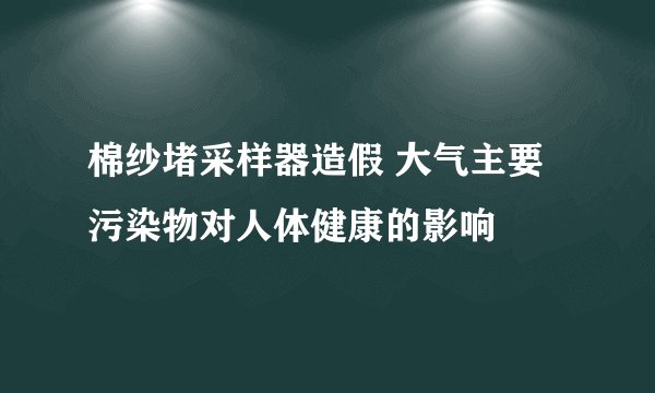 棉纱堵采样器造假 大气主要污染物对人体健康的影响