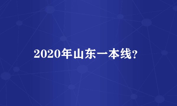 2020年山东一本线？