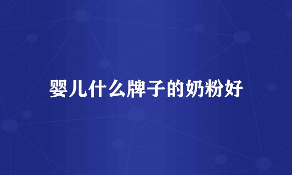 婴儿什么牌子的奶粉好