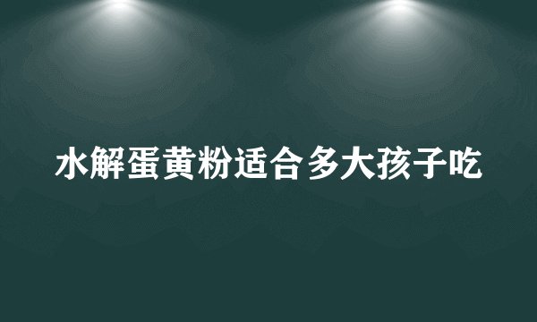 水解蛋黄粉适合多大孩子吃