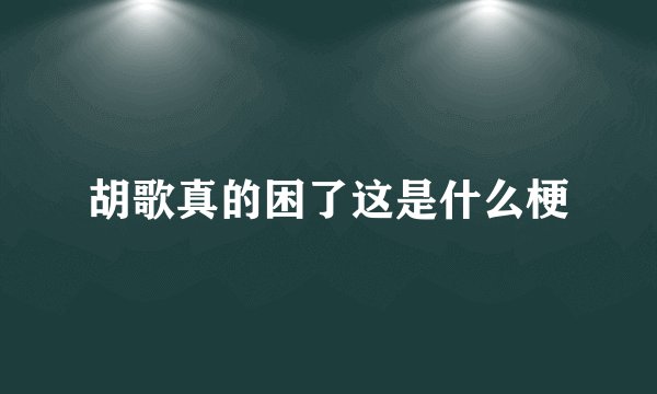 胡歌真的困了这是什么梗