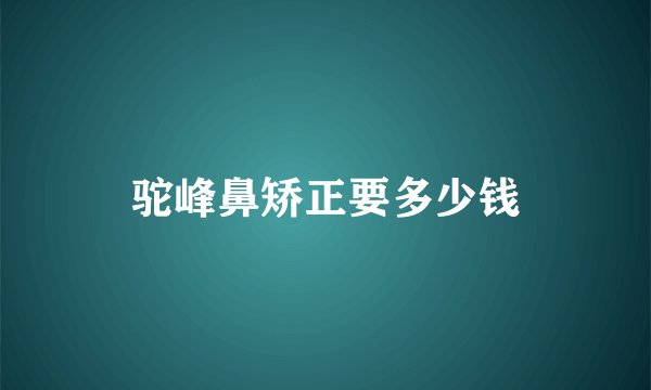 驼峰鼻矫正要多少钱