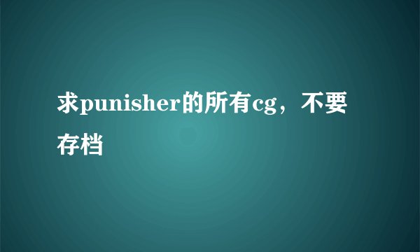 求punisher的所有cg，不要存档