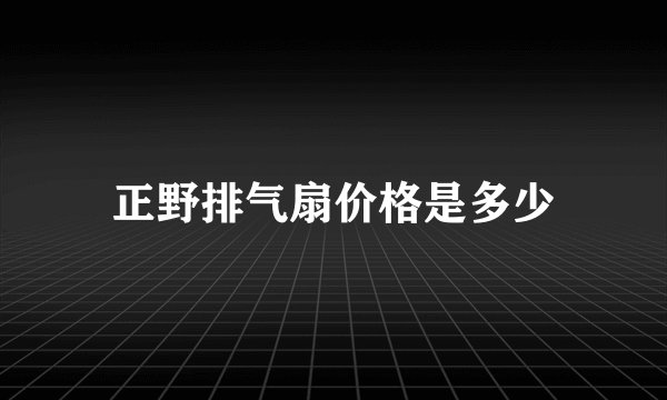 正野排气扇价格是多少