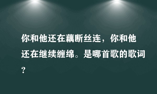你和他还在藕断丝连，你和他还在继续缠绵。是哪首歌的歌词？