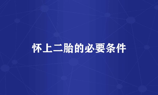 怀上二胎的必要条件