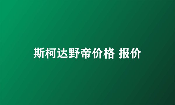 斯柯达野帝价格 报价