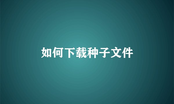 如何下载种子文件