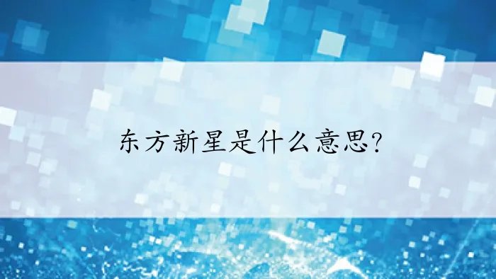 东方新星是什么意思？