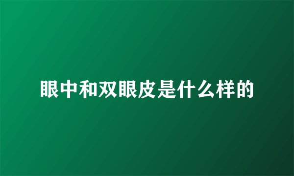 眼中和双眼皮是什么样的