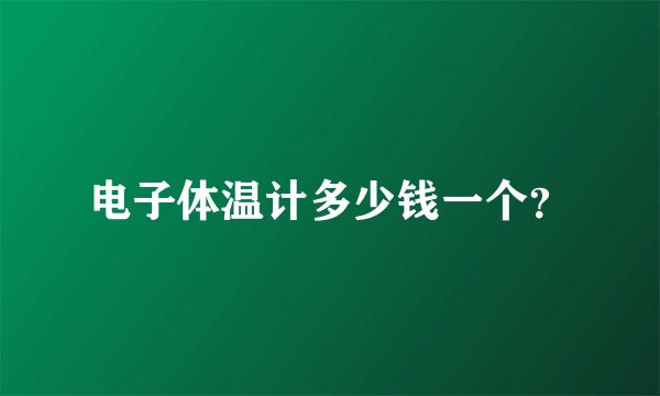 电子体温计多少钱一个？