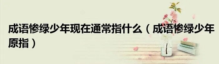 成语惨绿少年现在通常指什么（成语惨绿少年原指）