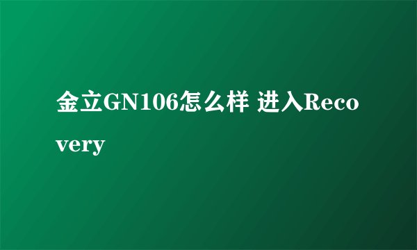 金立GN106怎么样 进入Recovery