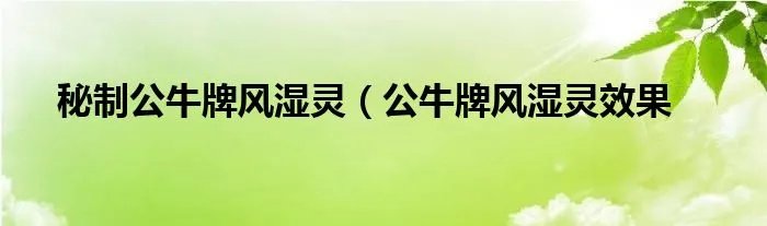 秘制公牛牌风湿灵（公牛牌风湿灵效果