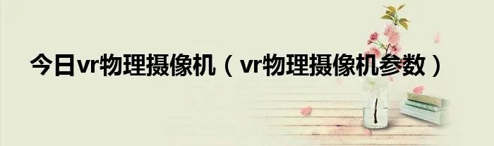 今日vr物理摄像机（vr物理摄像机参数）