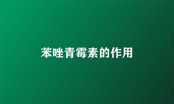 苯唑青霉素的作用