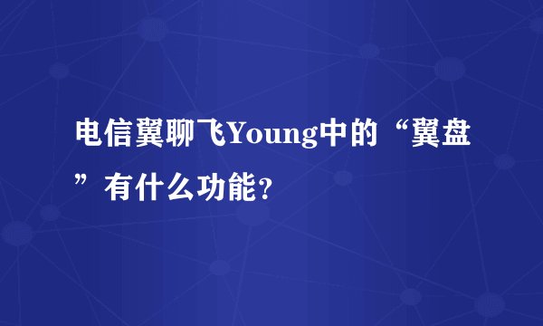 电信翼聊飞Young中的“翼盘”有什么功能？