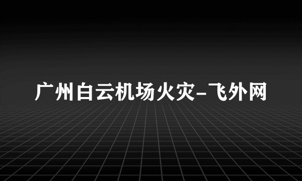 广州白云机场火灾-飞外网