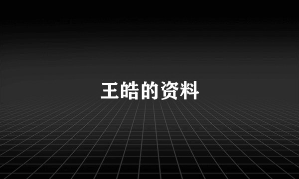 王皓的资料