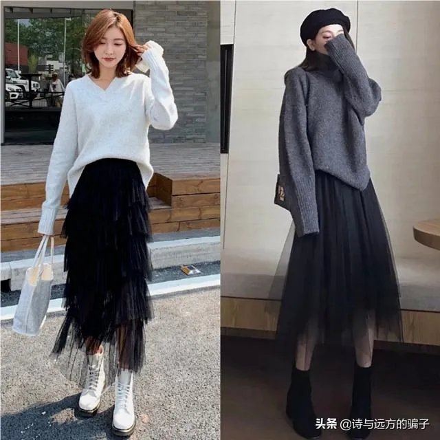 黑色纱裙怎么搭?