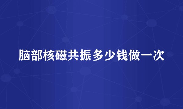 脑部核磁共振多少钱做一次