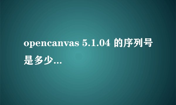 opencanvas 5.1.04 的序列号是多少？各位仙人求指教~~