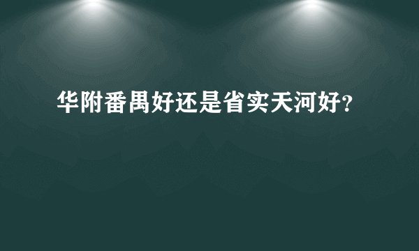 华附番禺好还是省实天河好？