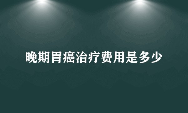 晚期胃癌治疗费用是多少