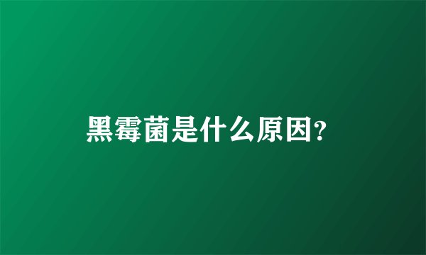 黑霉菌是什么原因？