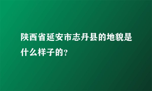 陕西省延安市志丹县的地貌是什么样子的？