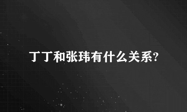 丁丁和张玮有什么关系?