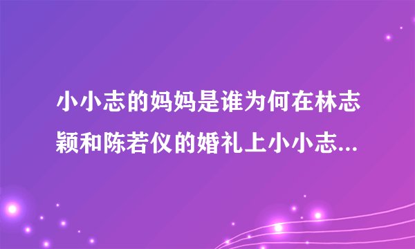 小小志的妈妈是谁为何在林志颖和陈若仪的婚礼上小小志会出现？