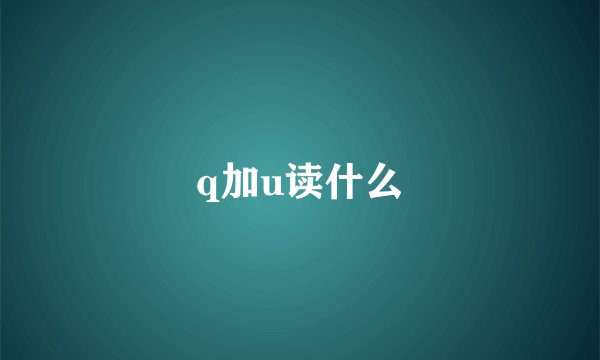 q加u读什么
