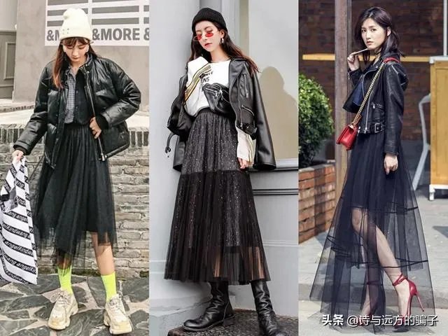 黑色纱裙怎么搭?