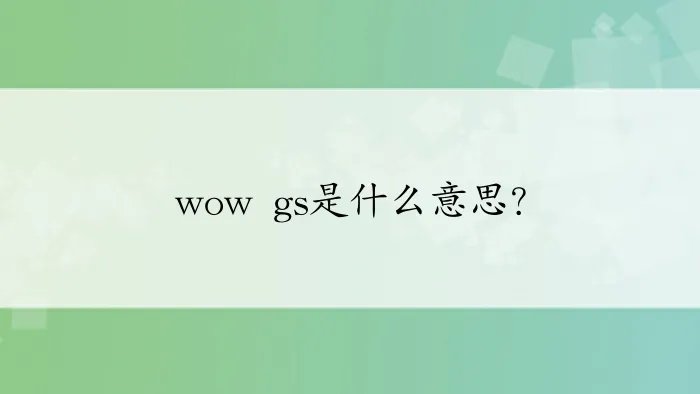 wow gs是什么意思？