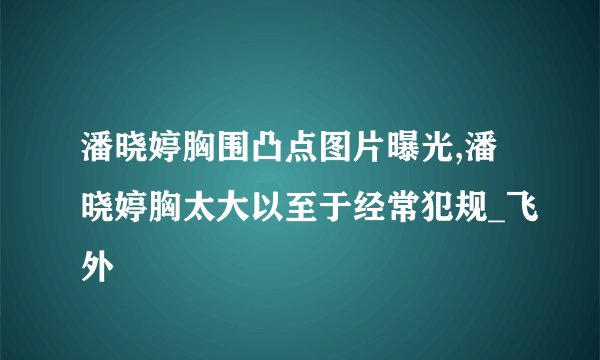 潘晓婷胸围凸点图片曝光,潘晓婷胸太大以至于经常犯规_飞外