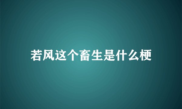 若风这个畜生是什么梗