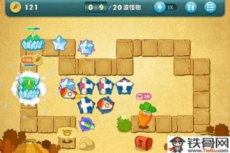 保卫萝卜沙漠7攻略金萝卜布阵图