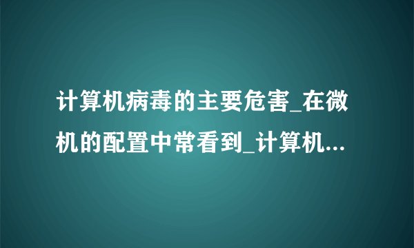 计算机病毒的主要危害_在微机的配置中常看到_计算机病毒的危害表现为