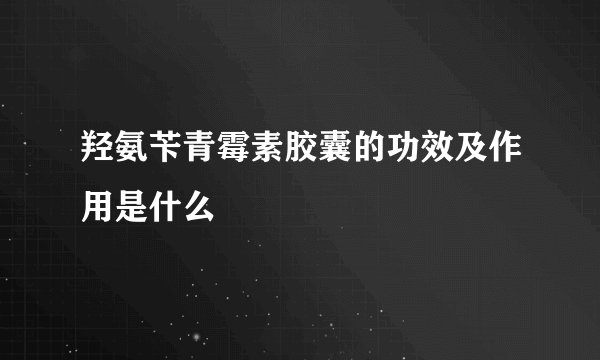 羟氨苄青霉素胶囊的功效及作用是什么